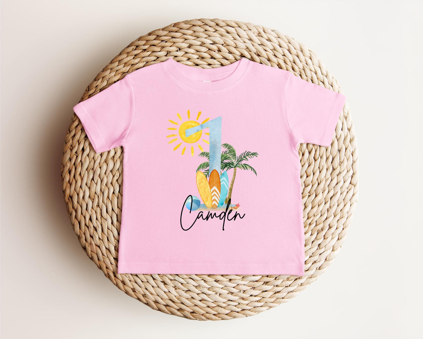 Personalized Surf First Birthday Shirt | The Big One Shirt | 1st Birthday Tee | Catch A Wave Birthday Outfit | Surfs Up T-Shirt