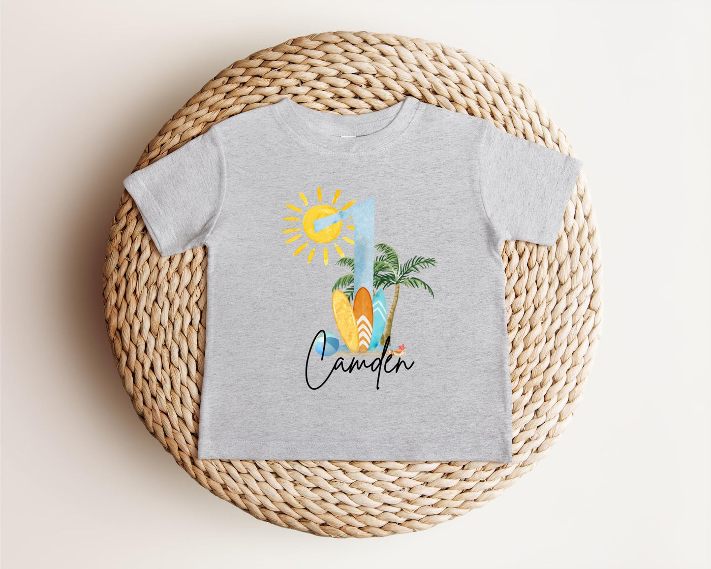 Personalized Surf First Birthday Shirt | The Big One Shirt | 1st Birthday Tee | Catch A Wave Birthday Outfit | Surfs Up T-Shirt