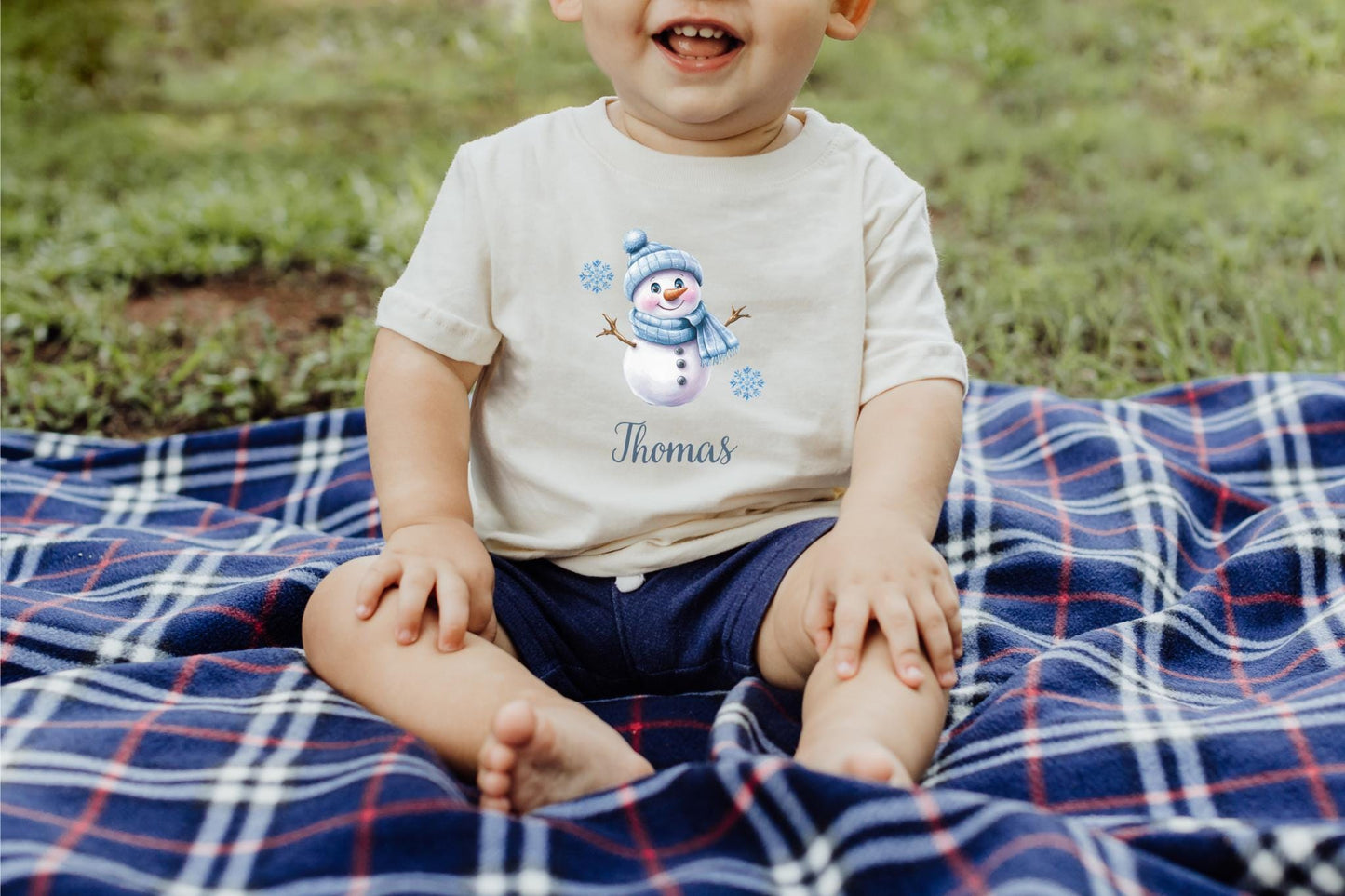 Personalized Snowman Winter Kids Shirt: Custom Christmas Party Outfit