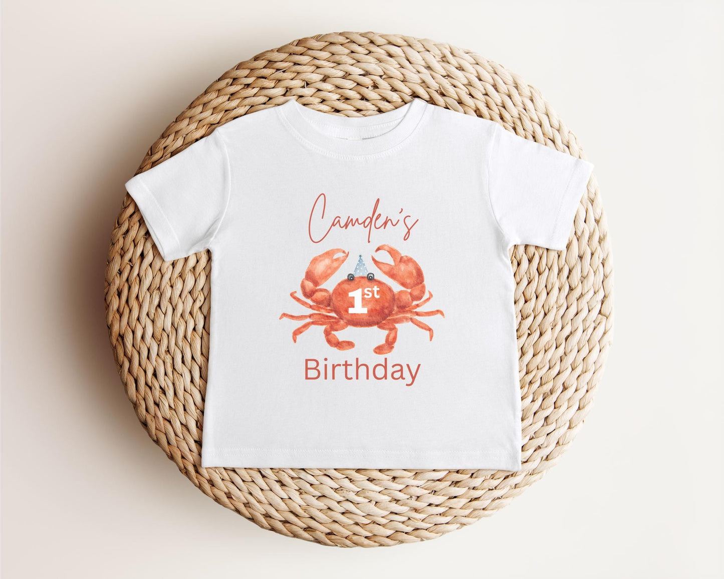 First Birthday Crab Shirt | Under The Sea 1st Birthday Outfit | Oneder The Sea Birthday Party Shirt | Sea Ocean Animals Birthday Tee