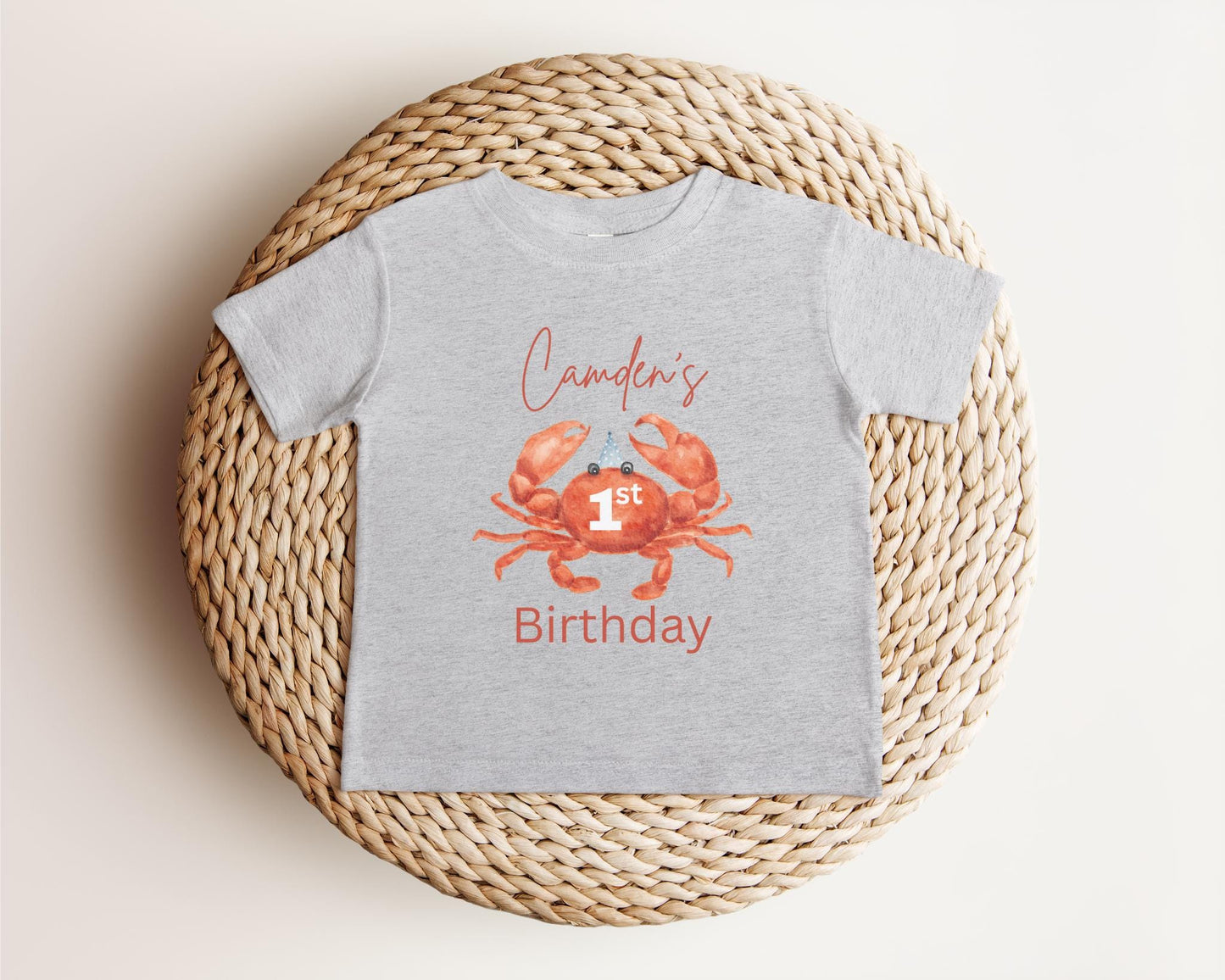 First Birthday Crab Shirt | Under The Sea 1st Birthday Outfit | Oneder The Sea Birthday Party Shirt | Sea Ocean Animals Birthday Tee