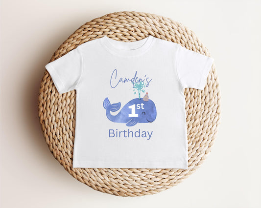First Birthday Whale Shirt | Under The Sea 1st Birthday Outfit | Oneder The Sea Birthday | Sea Ocean Animals Birthday Party Tee