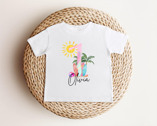 Personalized Surf First Birthday Shirt | The Big One Shirt | 1st Birthday Tee | Catch A Wave Birthday Outfit | Surfs Up