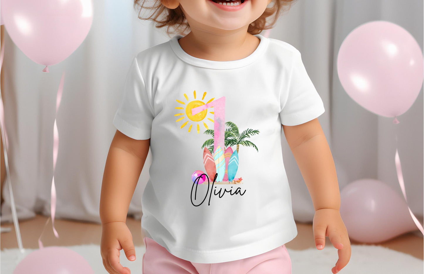 Personalized Surf First Birthday Shirt | The Big One Shirt | 1st Birthday Tee | Catch A Wave Birthday Outfit | Surfs Up