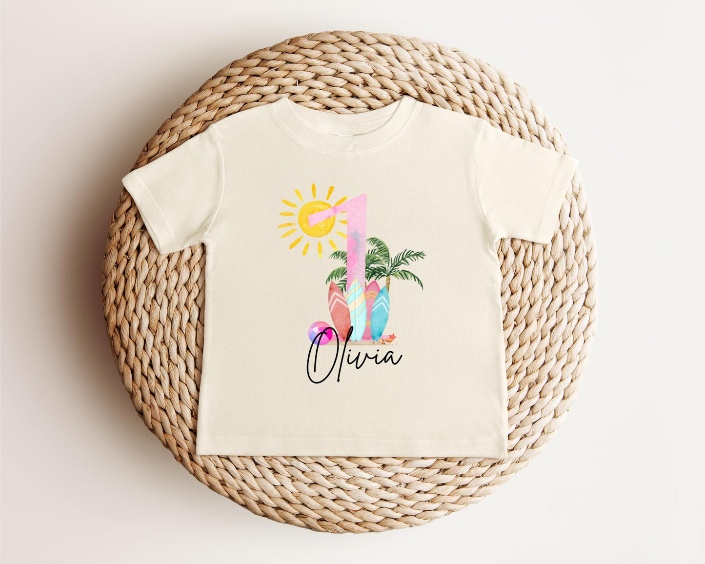Personalized Surf First Birthday Shirt | The Big One Shirt | 1st Birthday Tee | Catch A Wave Birthday Outfit | Surfs Up
