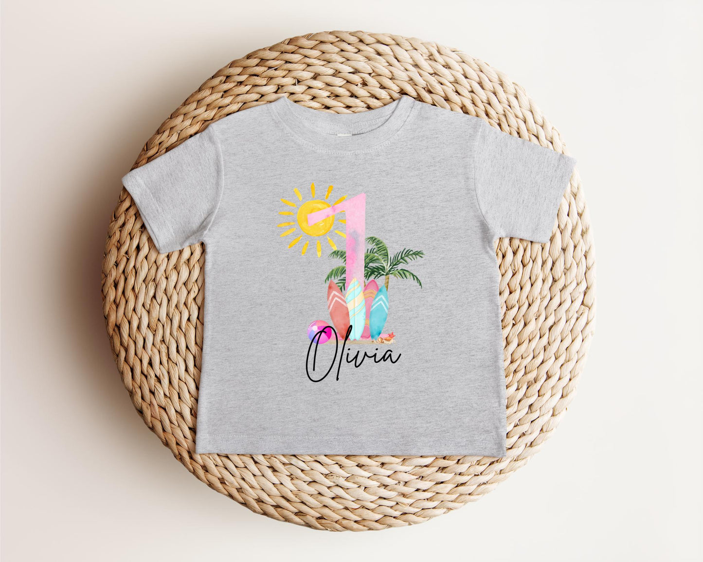 Personalized Surf First Birthday Shirt | The Big One Shirt | 1st Birthday Tee | Catch A Wave Birthday Outfit | Surfs Up