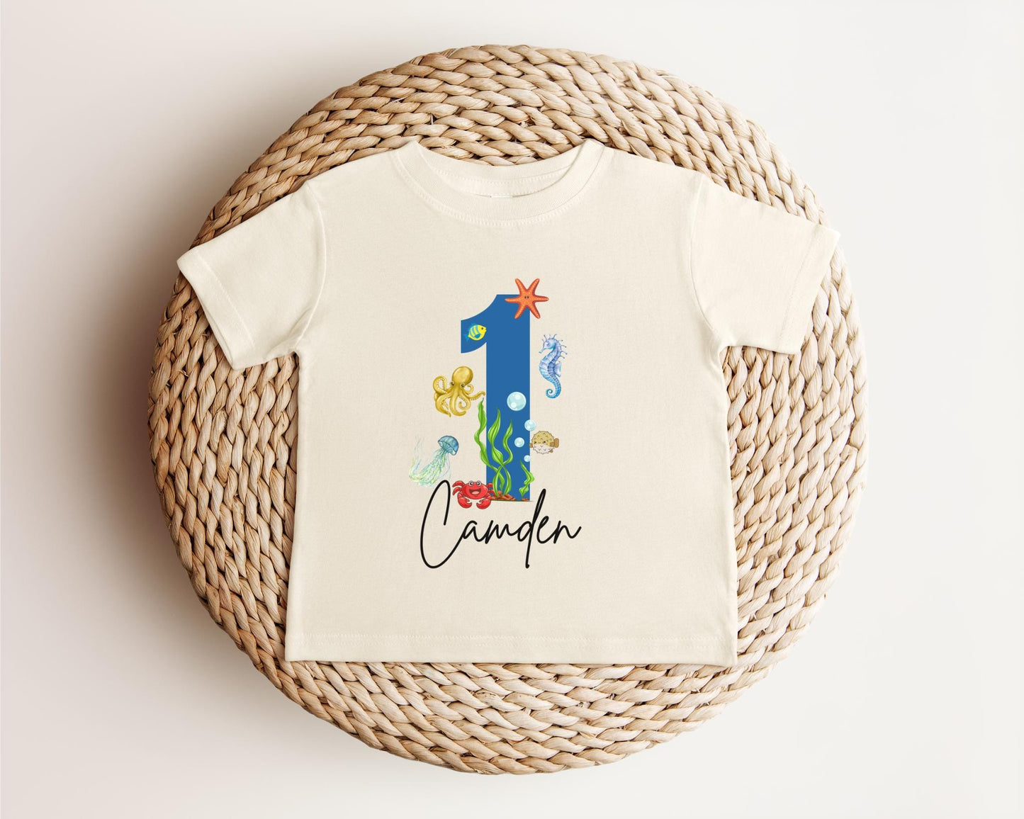Personalized Under the Sea First Birthday Shirt | Ocean Animals Birthday Tee | Sea Animals 1st Birthday Outfit | Sea Aquarium Shirt