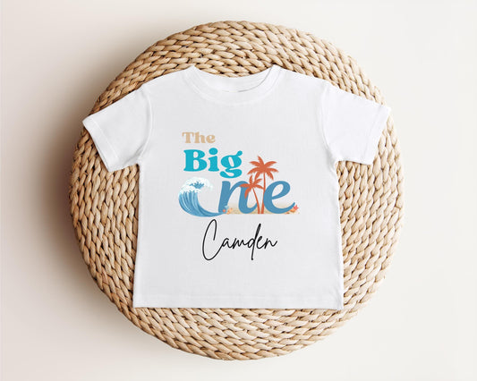 Personalized Surf First Birthday Shirt | 'The Big One' Beach Themed 1st Birthday Shirt