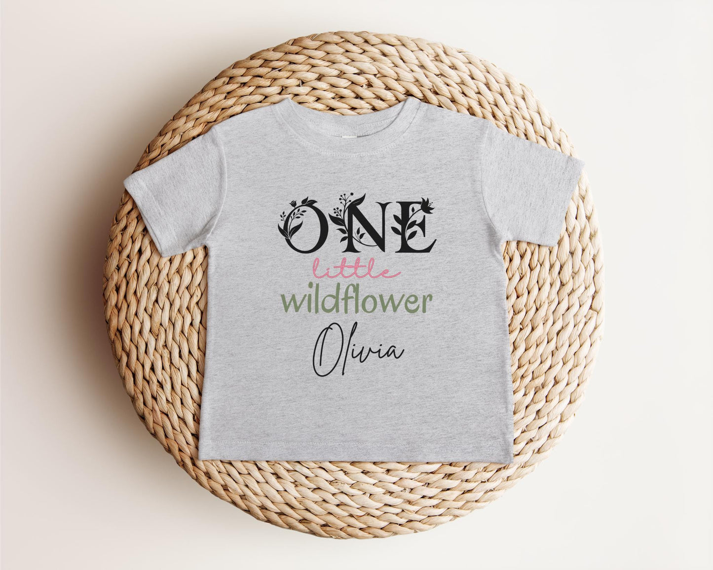 Personalized One Little Wildflower Floral First Birthday Shirt | 1st Birthday Girl Flower Outfit