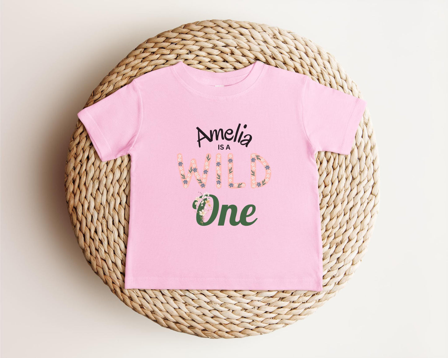 Personalized Wild One First Birthday Floral Shirt | Boho 1st Birthday Girl's Outfit | Wild Flower Birthday Party Birthday Party
