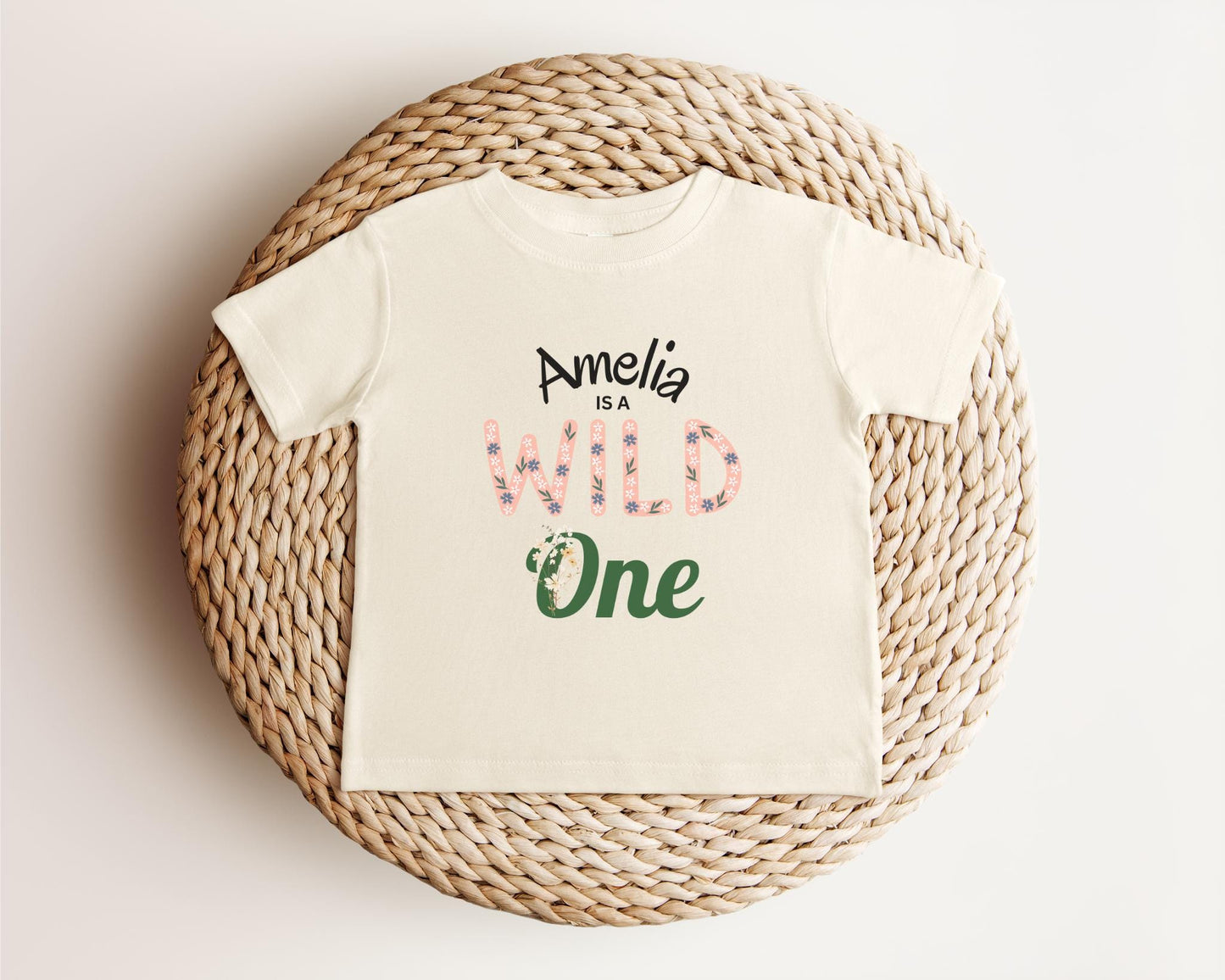 Personalized Wild One First Birthday Floral Shirt | Boho 1st Birthday Girl's Outfit | Wild Flower Birthday Party Birthday Party