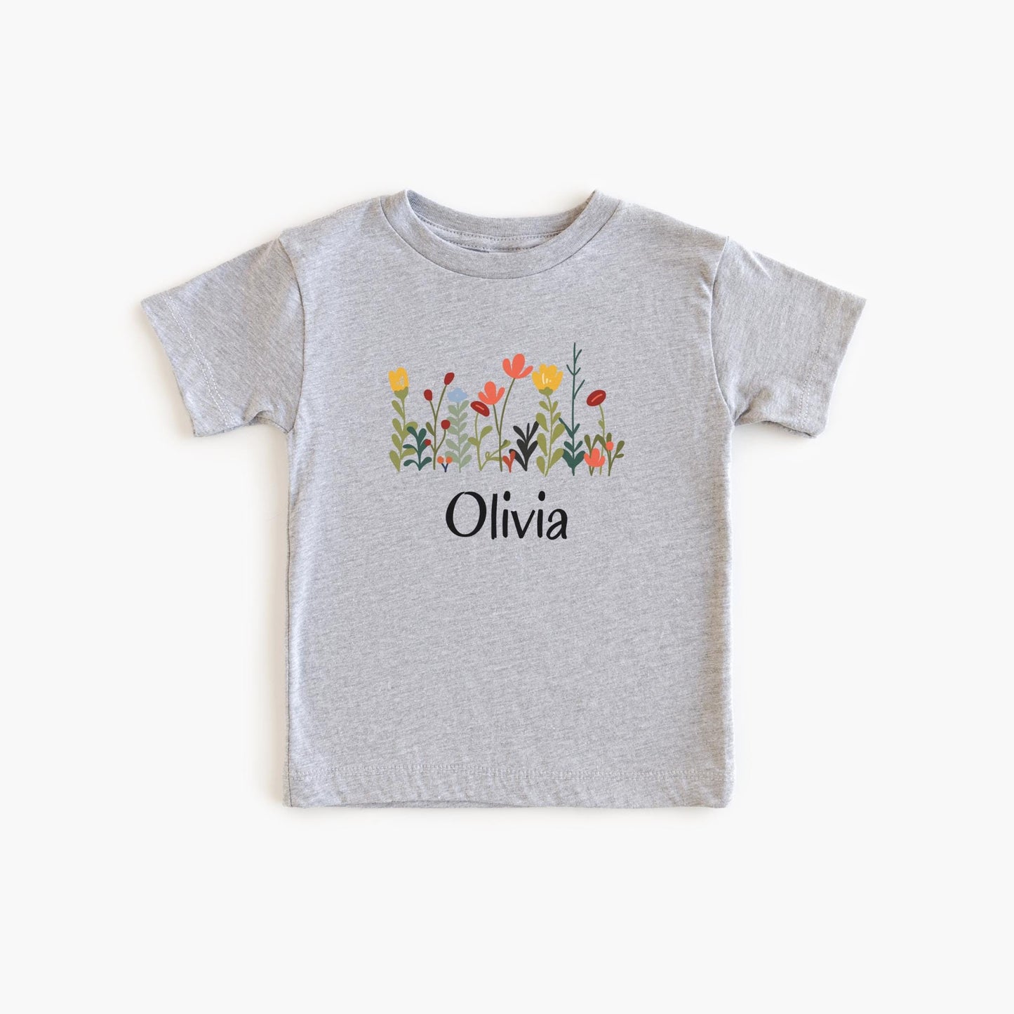 Personalized Kids Floral Shirt | Boho Wildflower Tee for Spring and Summer