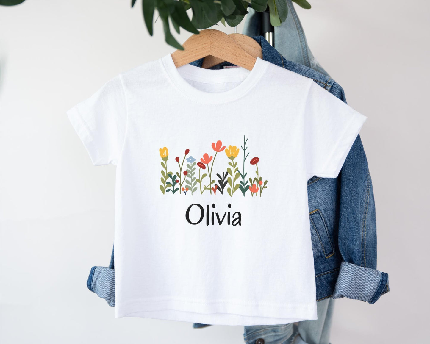 Personalized Kids Floral Shirt | Boho Wildflower Tee for Spring and Summer
