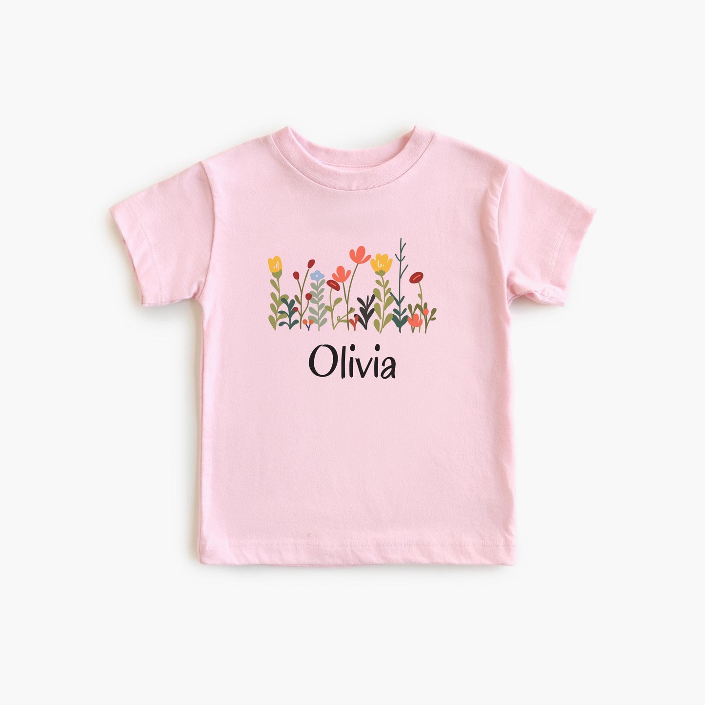 Personalized Kids Floral Shirt | Boho Wildflower Tee for Spring and Summer