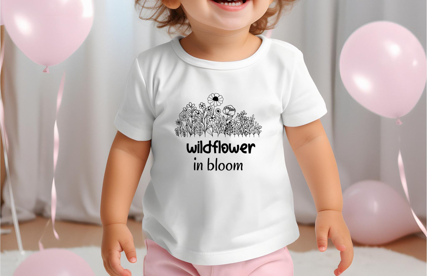 Personalized Kids Floral Shirt | Boho Wildflower Tee for Spring and Summer
