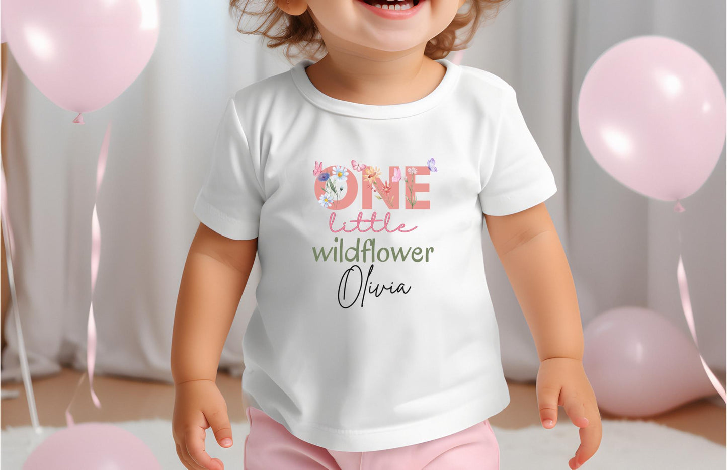 Personalized One Little Wildflower Floral First Birthday Shirt | 1st Birthday Girl Flower Outfit