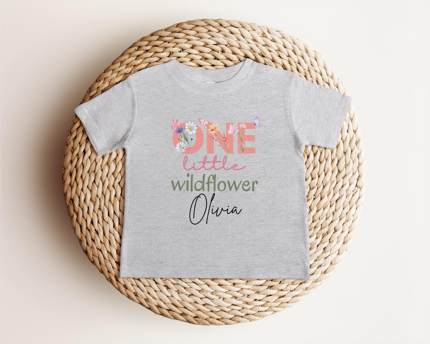 Personalized One Little Wildflower Floral First Birthday Shirt | 1st Birthday Girl Flower Outfit
