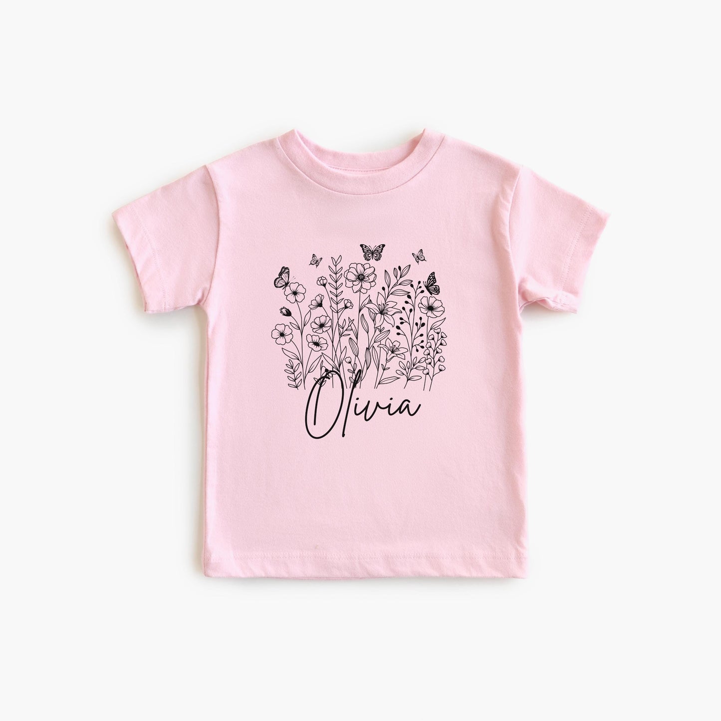 Personalized Kids And Adult Floral Shirt | Boho Wildflower Tee for Spring and Summer