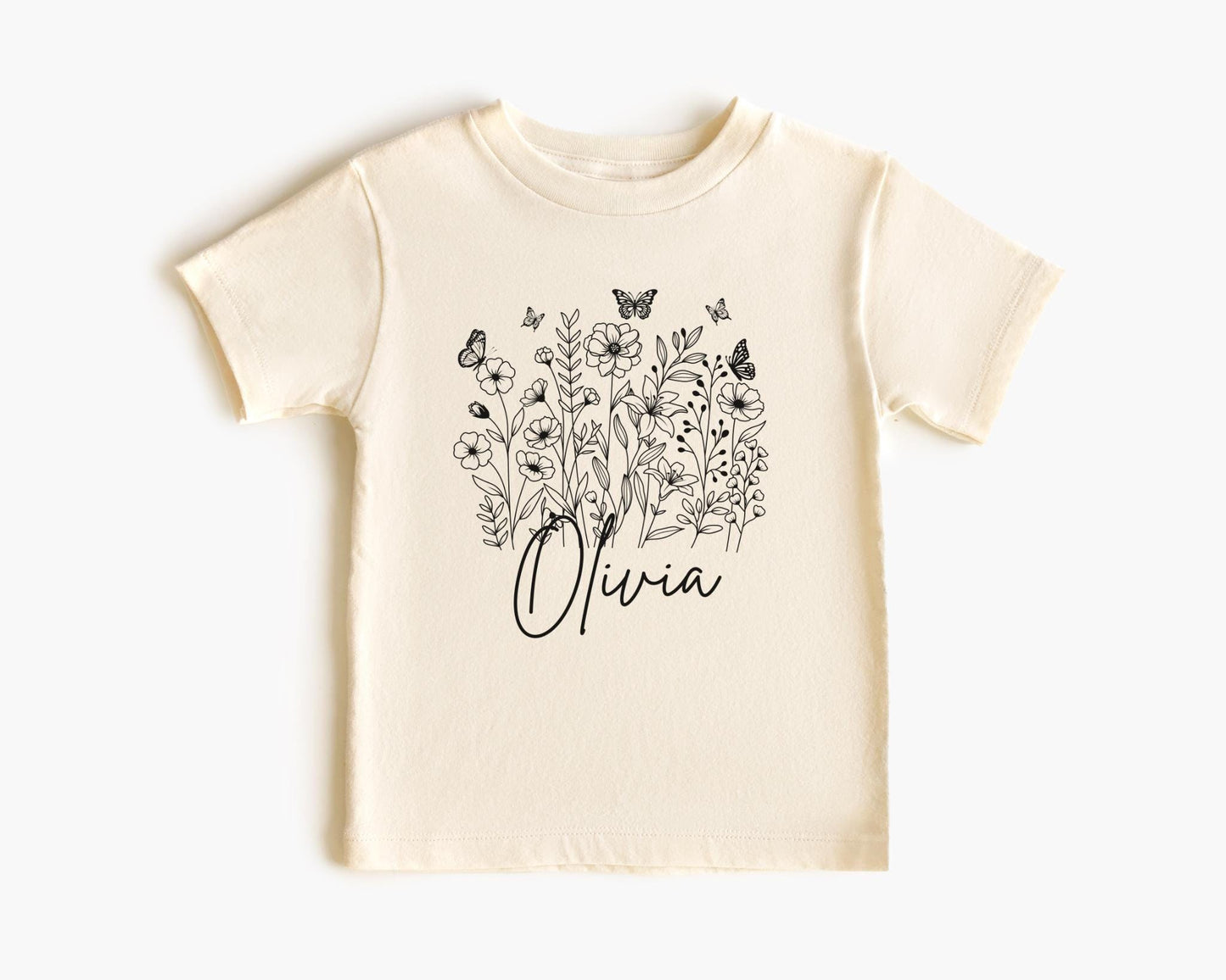 Personalized Kids And Adult Floral Shirt | Boho Wildflower Tee for Spring and Summer