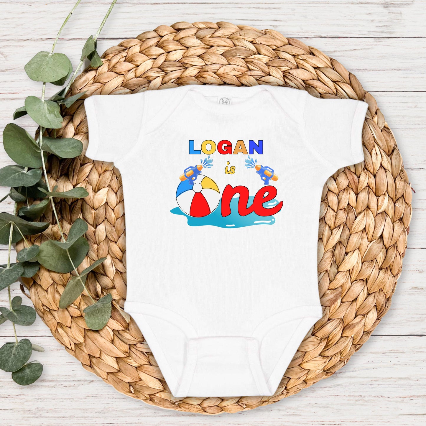 Personalized Beach Ball Pool Party Theme Birthday Shirt | 1st Birthday Outfit | Summer Splish Splash Swimming Pool Birthday Party