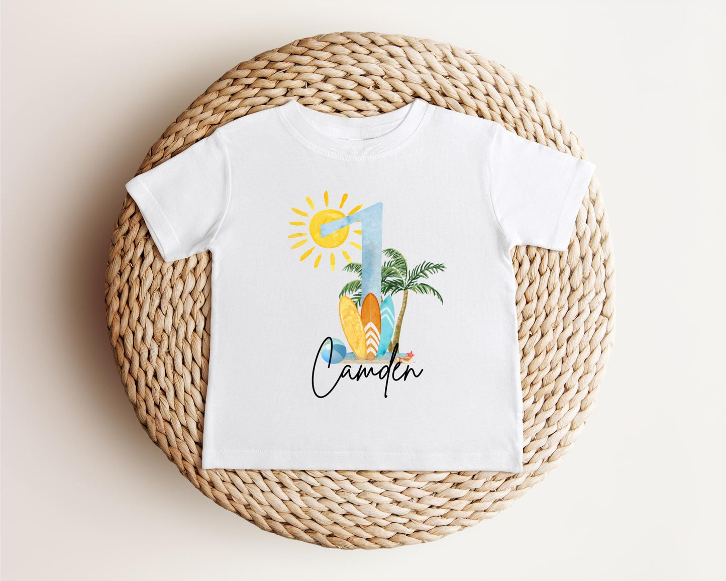 Personalized Surf First Birthday Shirt | The Big One Shirt | 1st Birthday Tee | Catch A Wave Birthday Outfit | Surfs Up T-Shirt