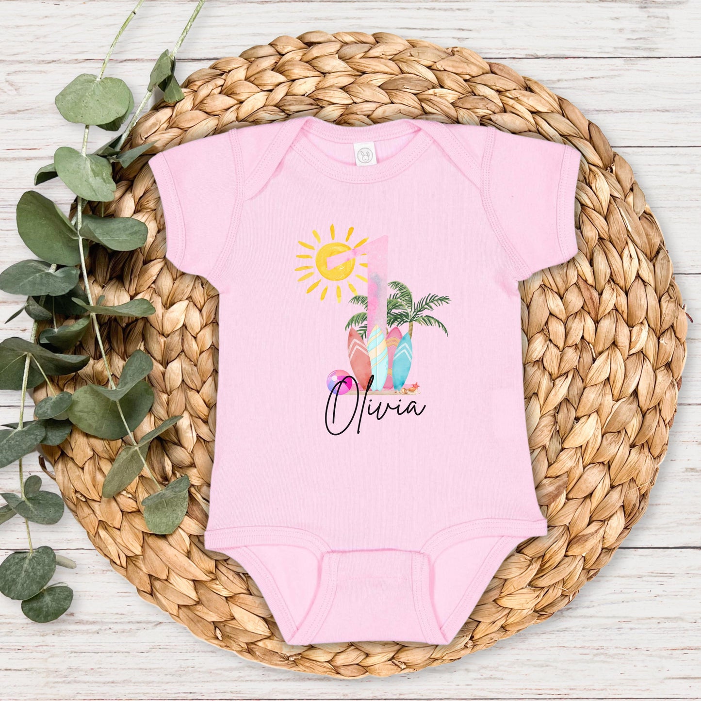 Personalized Surf First Birthday Shirt | The Big One Shirt | 1st Birthday Tee | Catch A Wave Birthday Outfit | Surfs Up