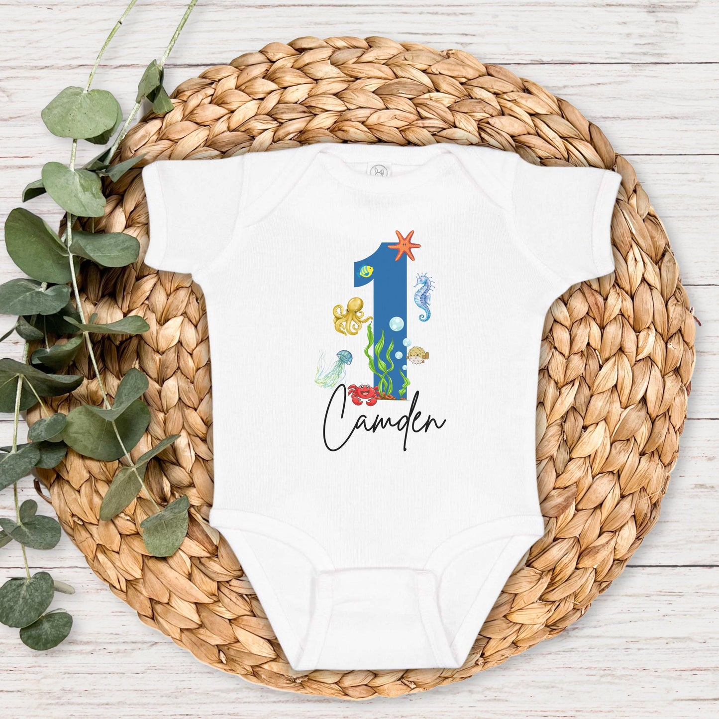 Personalized Under the Sea First Birthday Shirt | Ocean Animals Birthday Tee | Sea Animals 1st Birthday Outfit | Sea Aquarium Shirt
