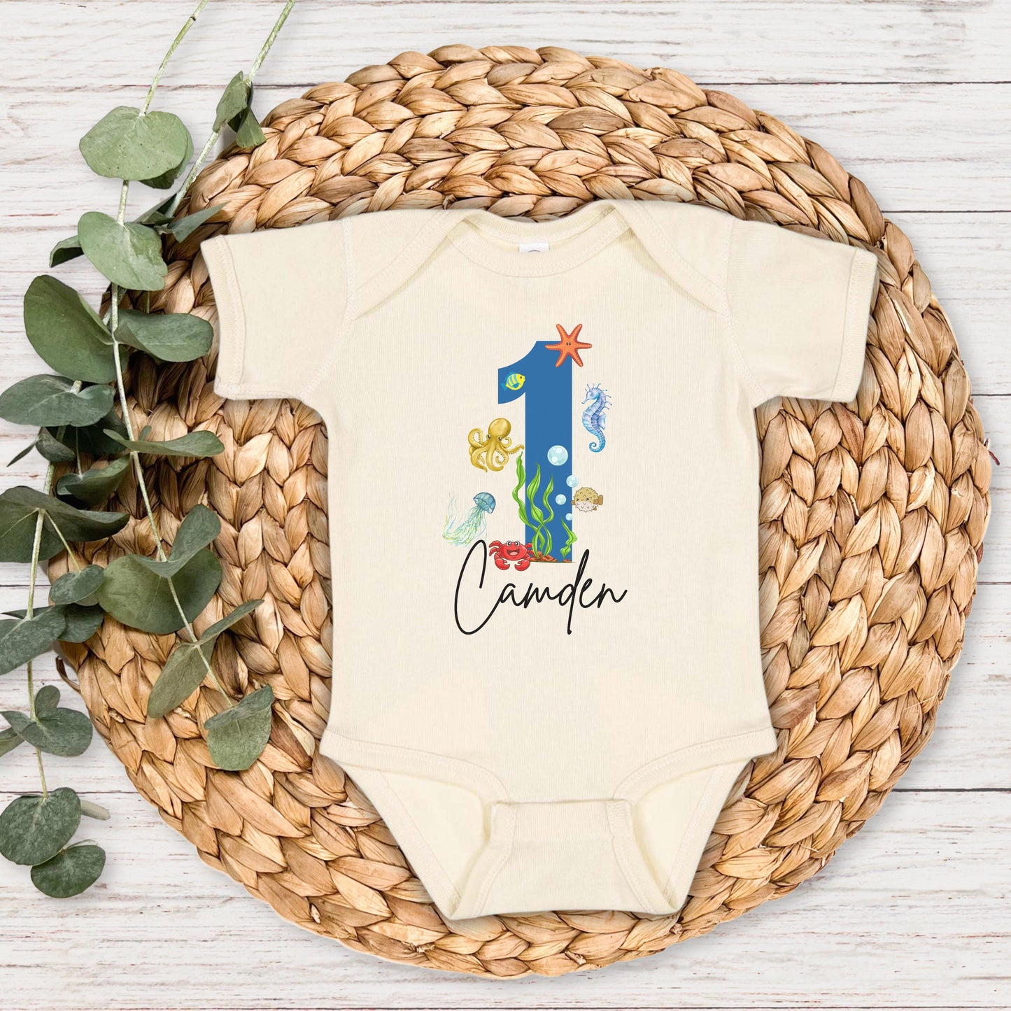 Personalized Under the Sea First Birthday Shirt | Ocean Animals Birthday Tee | Sea Animals 1st Birthday Outfit | Sea Aquarium Shirt