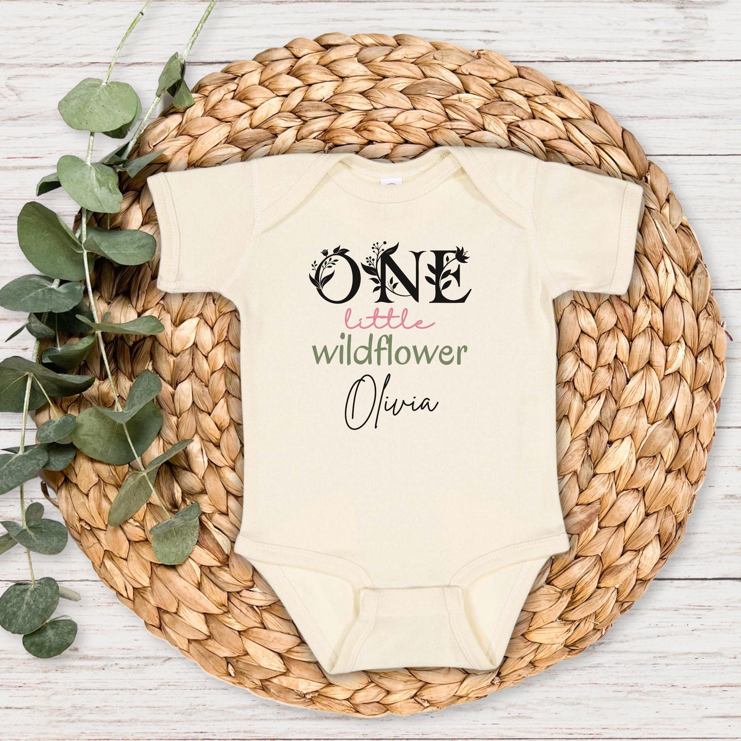 Personalized One Little Wildflower Floral First Birthday Shirt | 1st Birthday Girl Flower Outfit