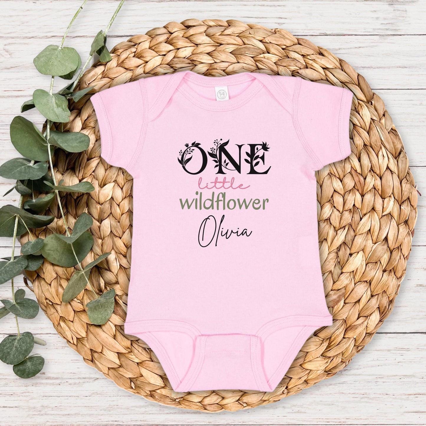 Personalized One Little Wildflower Floral First Birthday Shirt | 1st Birthday Girl Flower Outfit