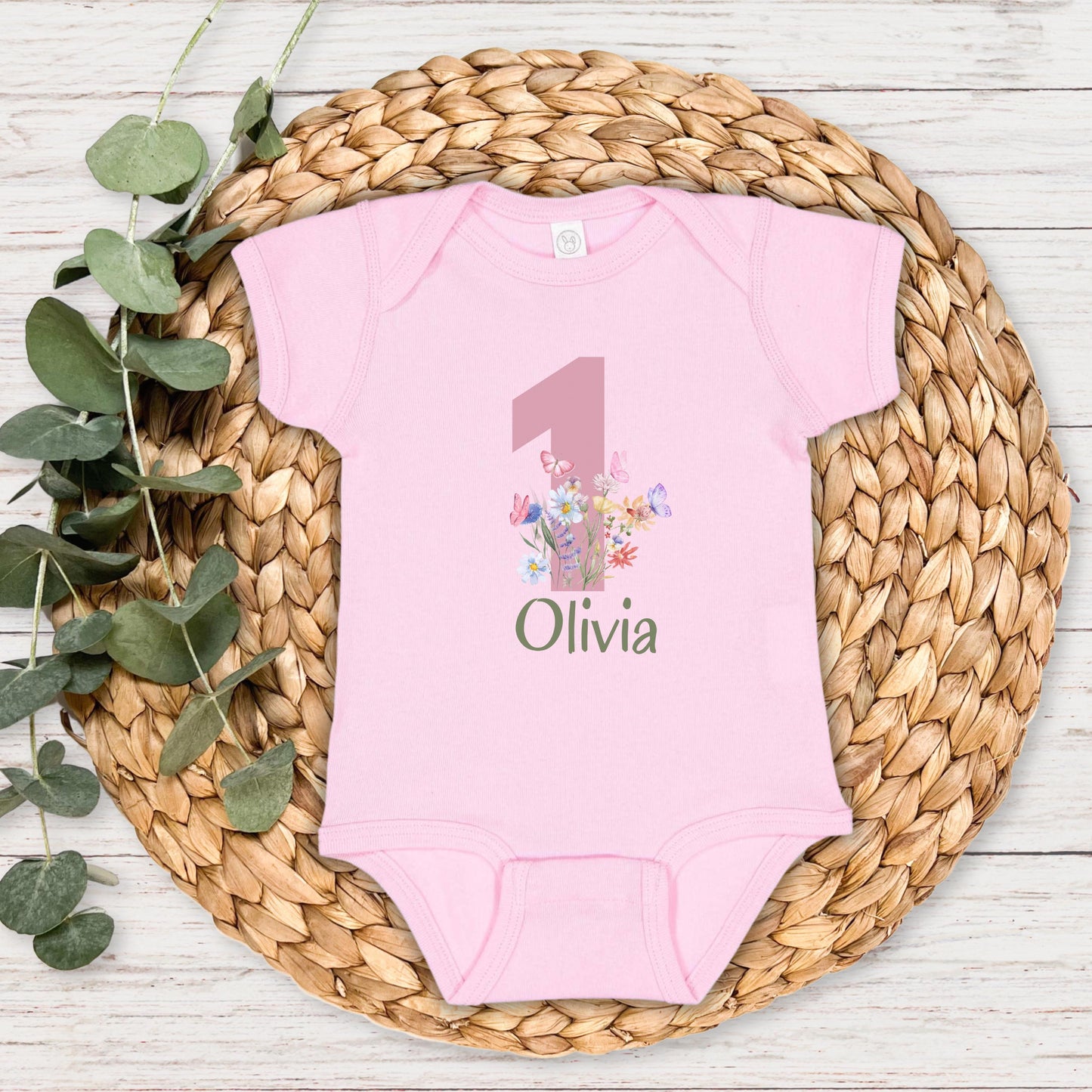 Personalized Wildflower First Birthday Shirt | Floral 1st Birthday Baby Bodysuit | One Birthday Baby Outift