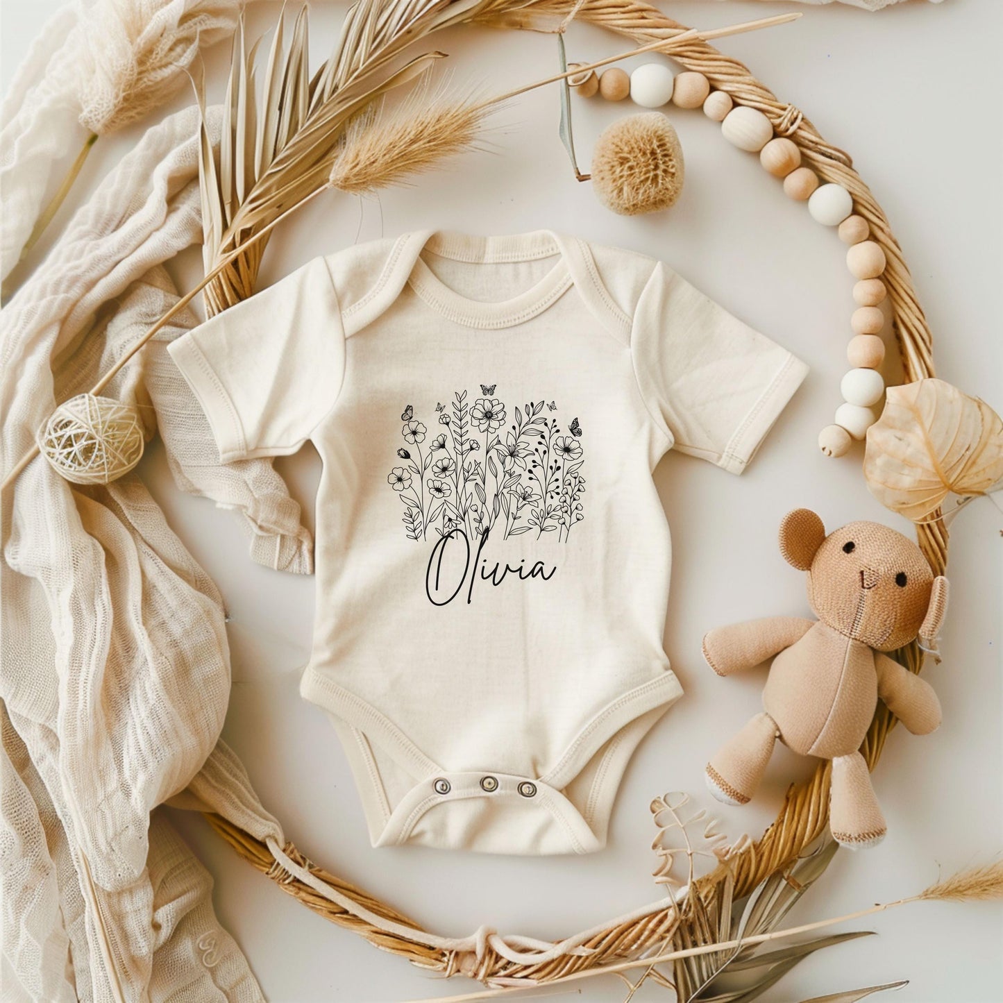 Personalized Kids And Adult Floral Shirt | Boho Wildflower Tee for Spring and Summer