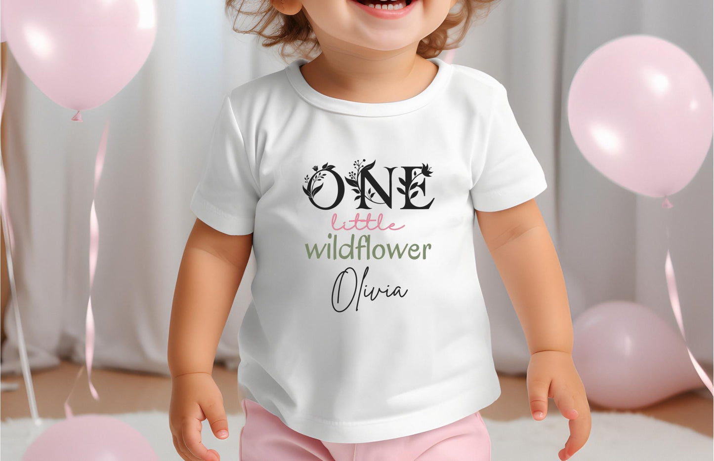 Personalized One Little Wildflower Floral First Birthday Shirt | 1st Birthday Girl Flower Outfit