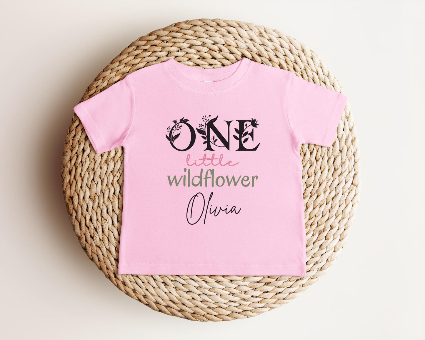 Personalized One Little Wildflower Floral First Birthday Shirt | 1st Birthday Girl Flower Outfit
