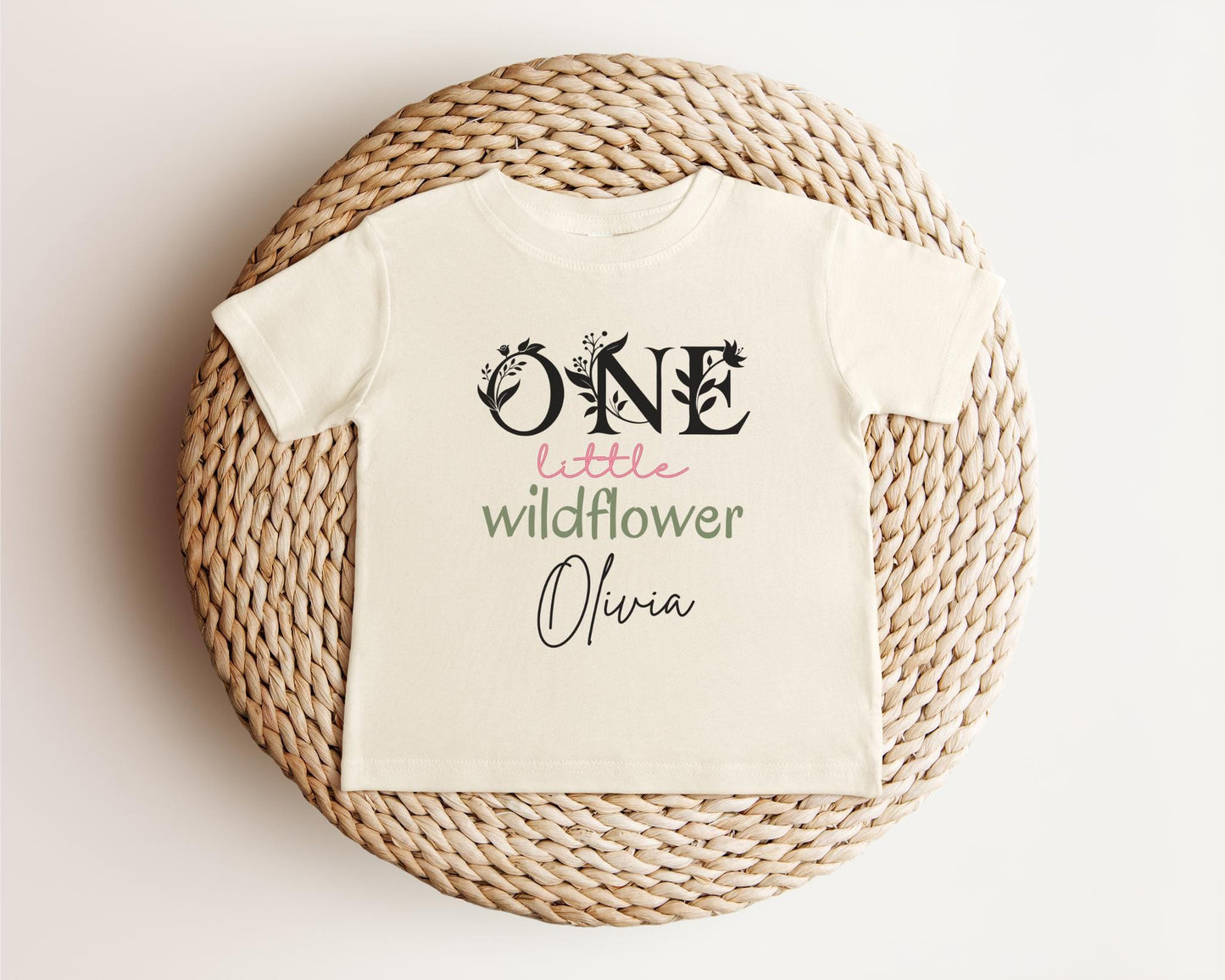 Personalized One Little Wildflower Floral First Birthday Shirt | 1st Birthday Girl Flower Outfit