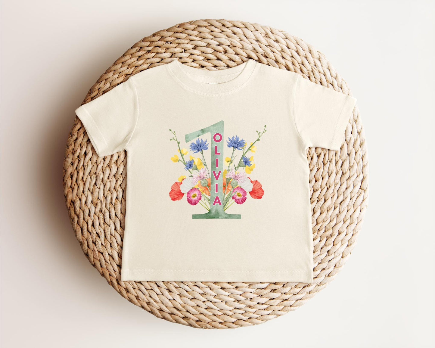 Personalized Wildflower First Birthday Shirt | Floral 1st Birthday Baby Bodysuit | One Birthday Baby Outift