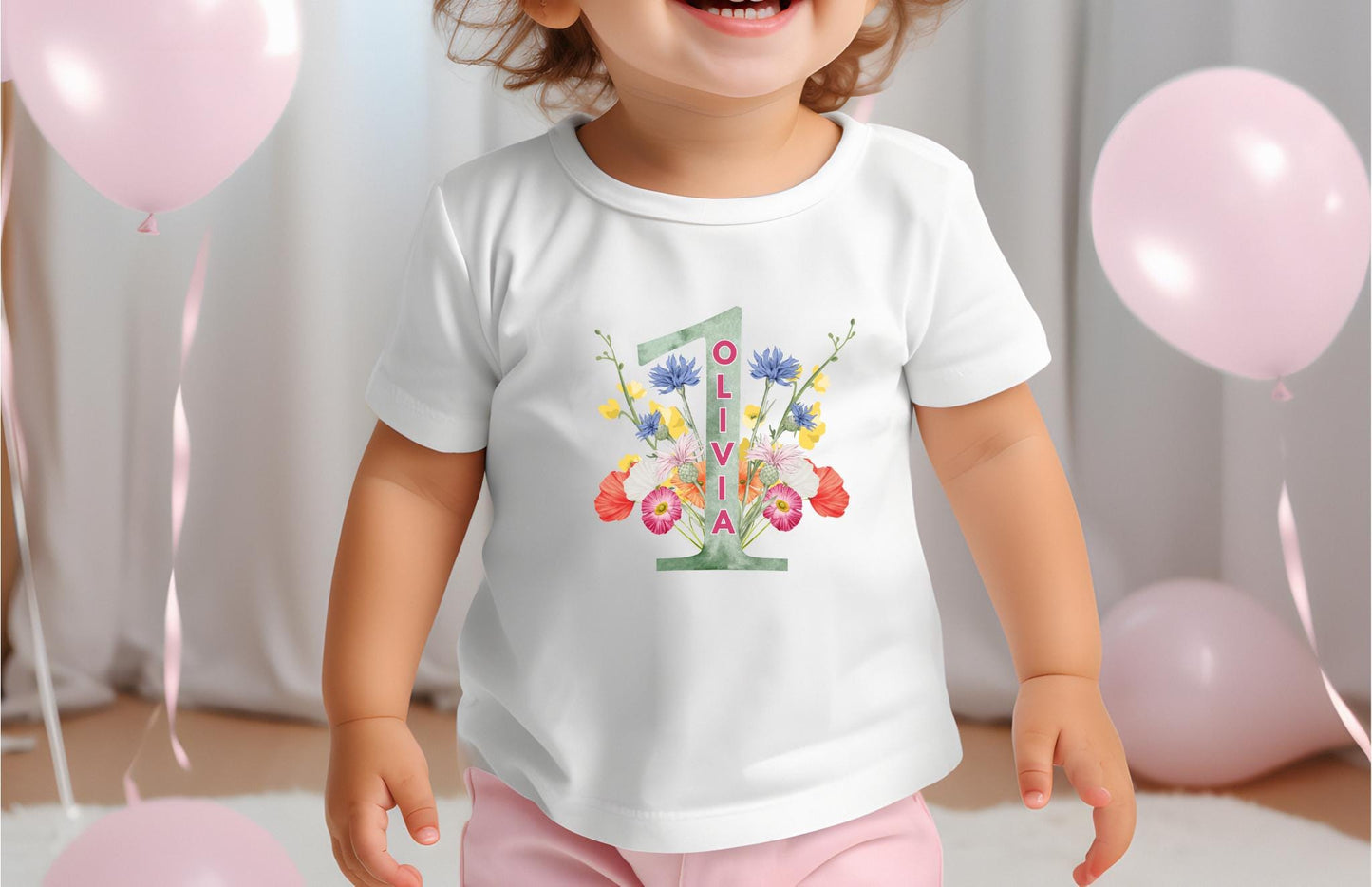 Personalized Wildflower First Birthday Shirt | Floral 1st Birthday Baby Bodysuit | One Birthday Baby Outift