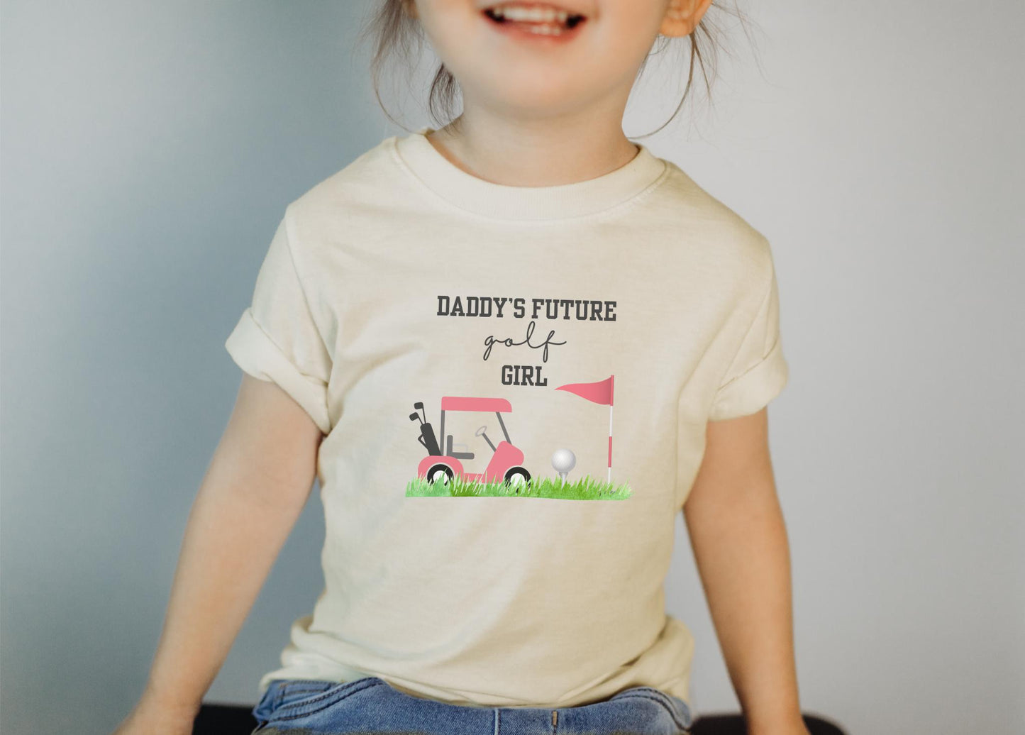 Daddy's Future Golf Girl | Personalized Sports Outfit | Newborn Baby Shower Gift | Pregnancy Announcement to Husband | New Dad