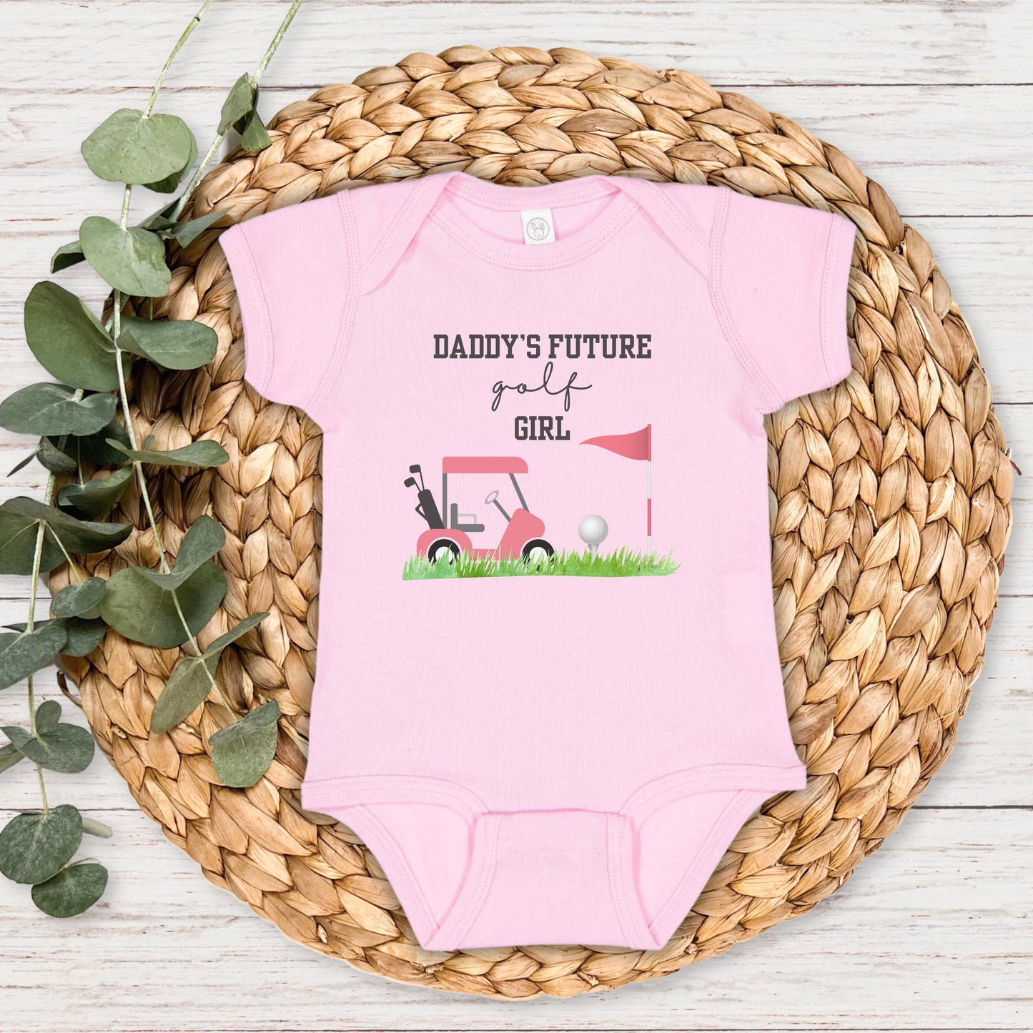 Daddy's Future Golf Girl | Personalized Sports Outfit | Newborn Baby Shower Gift | Pregnancy Announcement to Husband | New Dad