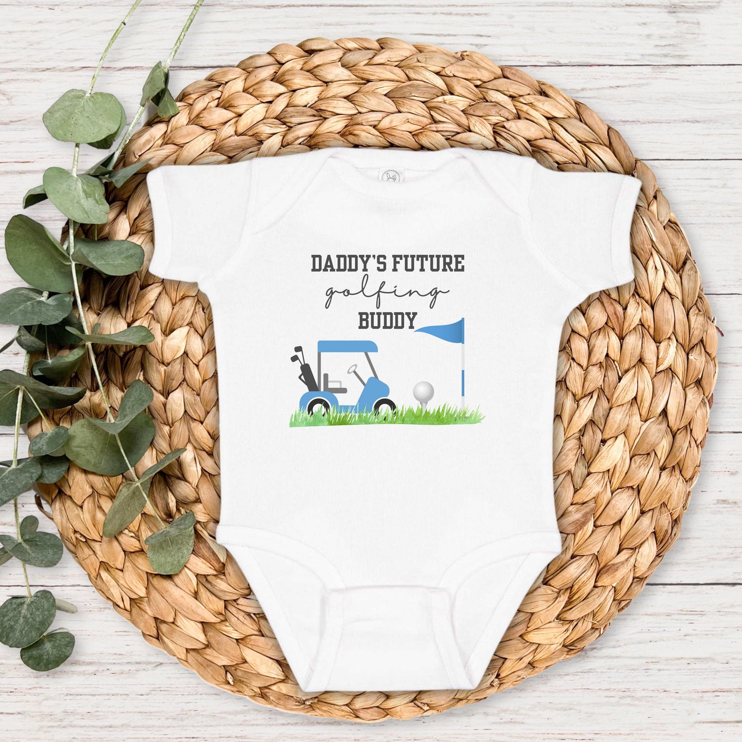 Daddy's Future Golf Buddy | Personalized Sports Outfit | Newborn Baby Shower Gift | Pregnancy Announcement to Husband | New Dad