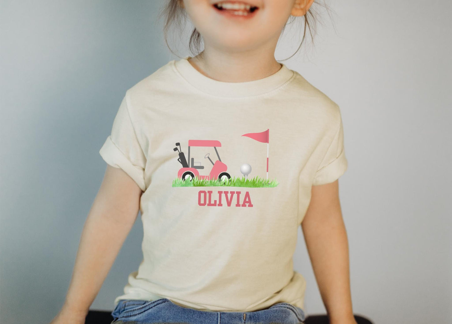 Personalized Golfing Kids Shirt | Custom Golf Girls Outift | Toddler Baby Golf Gifts | Golf Lover Tee