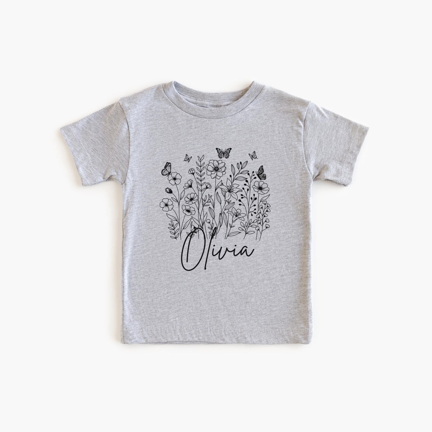 Personalized Kids And Adult Floral Shirt | Boho Wildflower Tee for Spring and Summer
