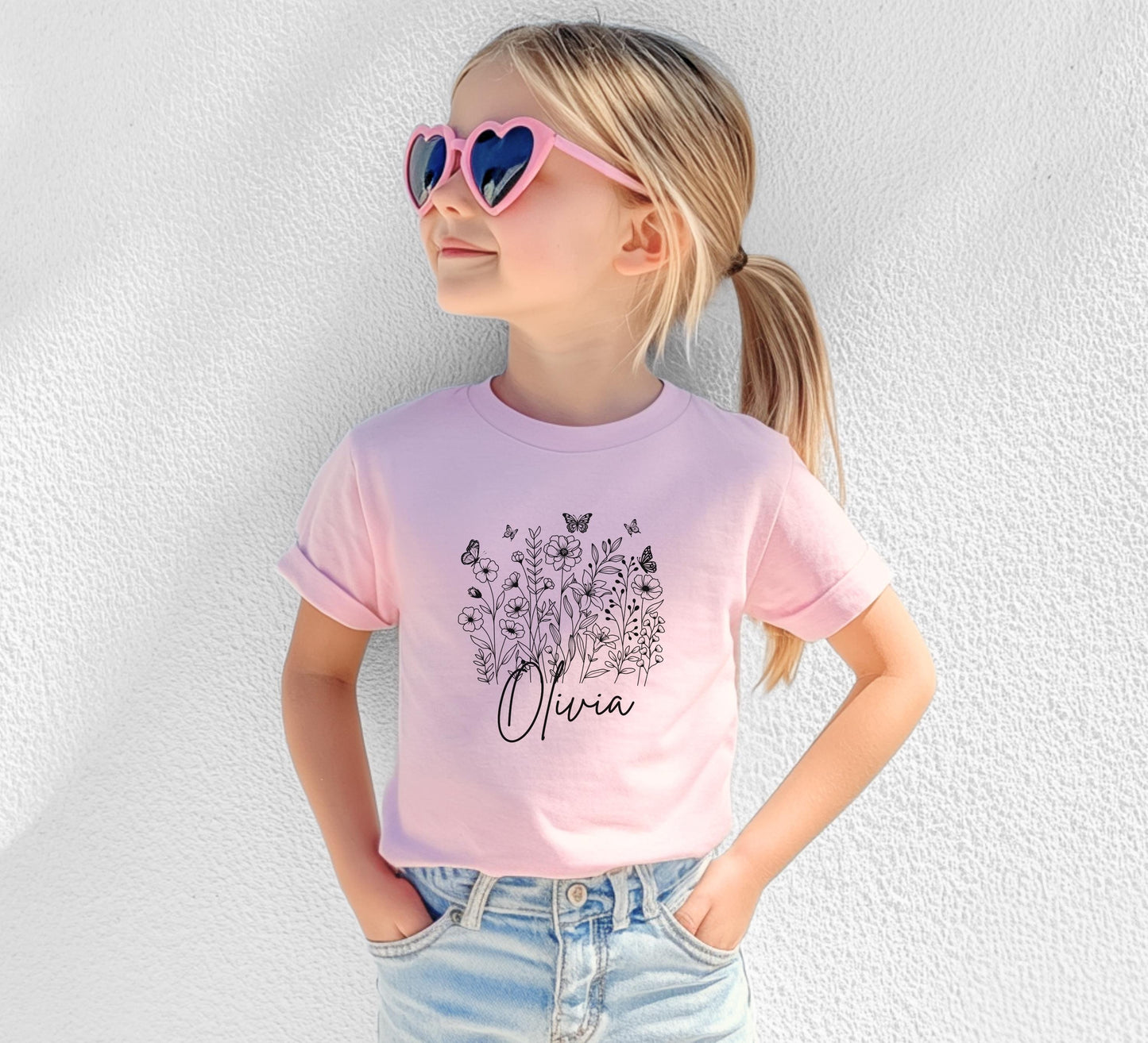 Personalized Kids And Adult Floral Shirt | Boho Wildflower Tee for Spring and Summer