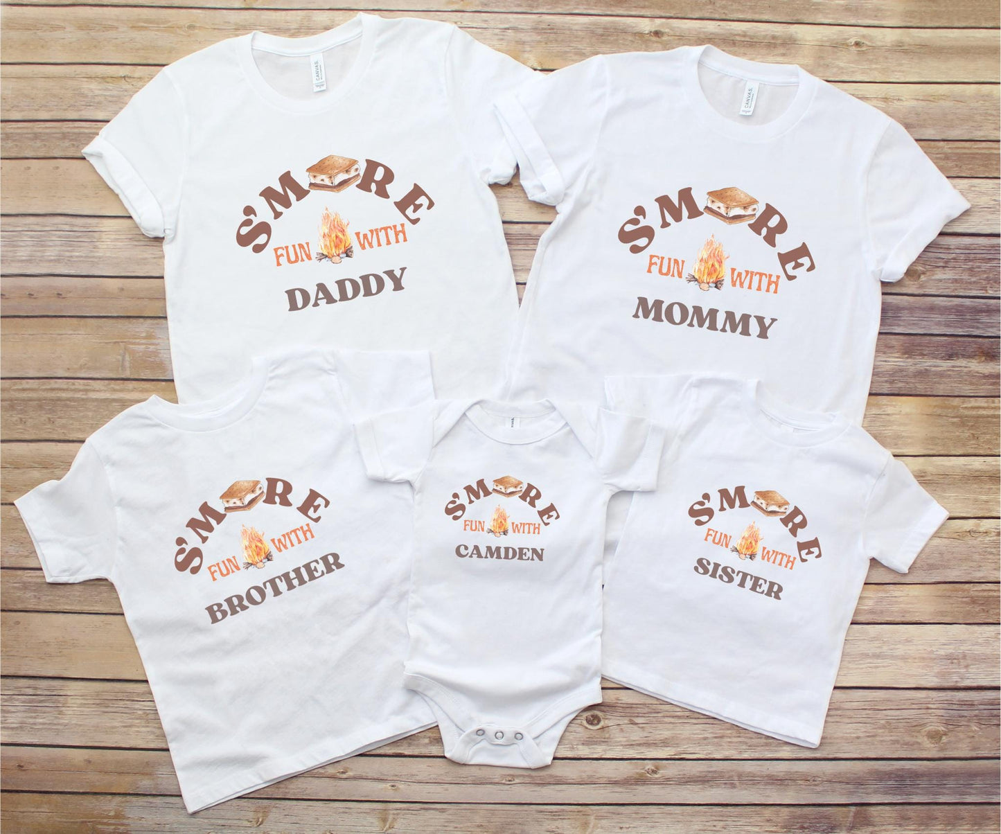 Personalized Smores Fun Matching Family Birthday Shirts | Camping Family Group Tees With Name | Any Age Birthday