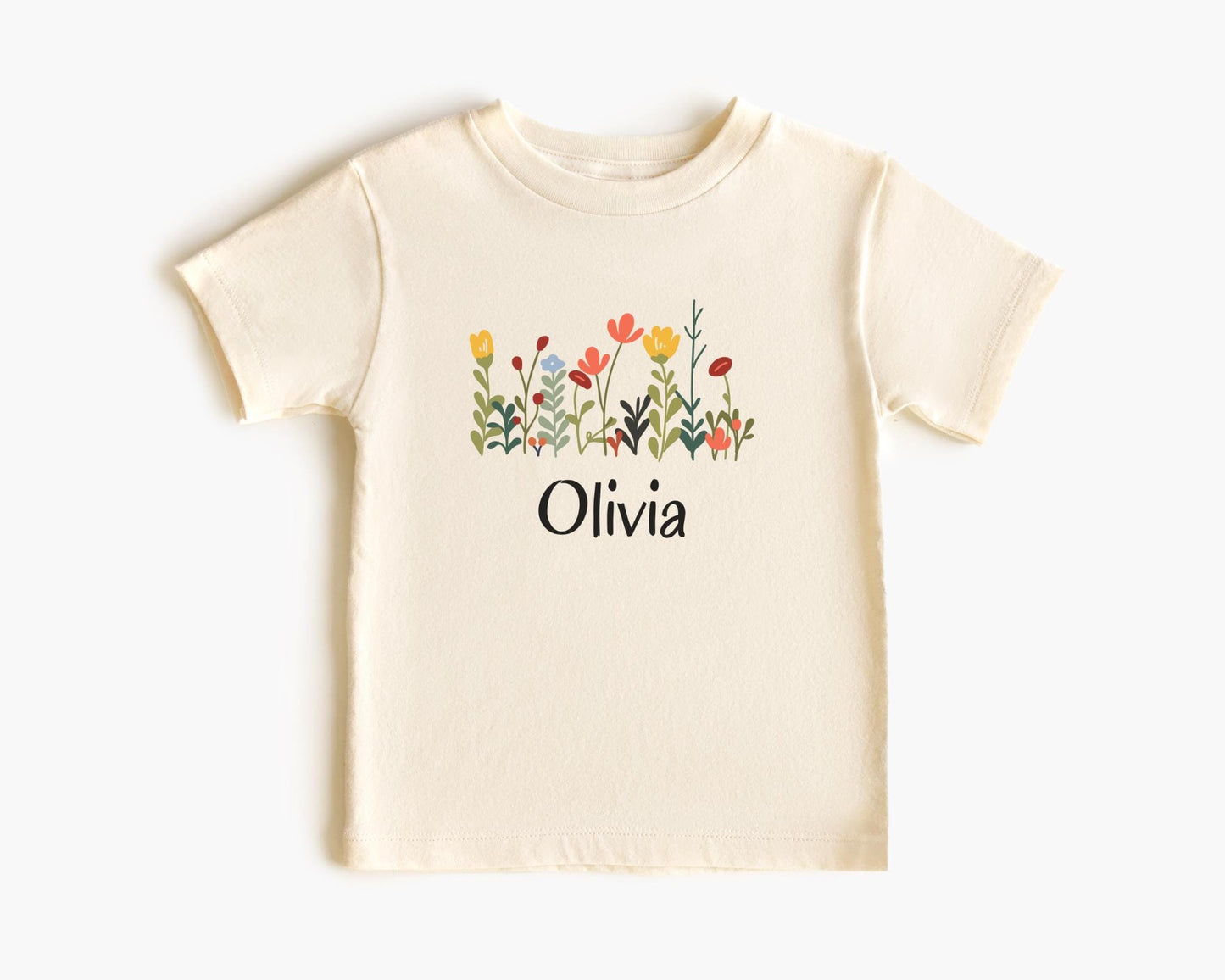 Personalized Kids Floral Shirt | Boho Wildflower Tee for Spring and Summer