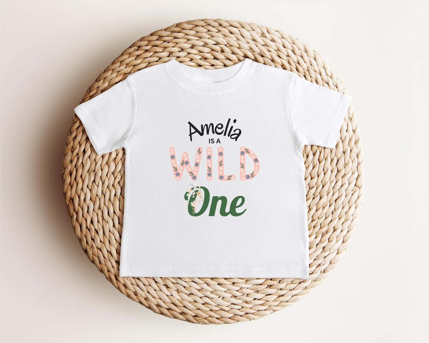 Personalized Wild One First Birthday Floral Shirt | Boho 1st Birthday Girl's Outfit | Wild Flower Birthday Party Birthday Party