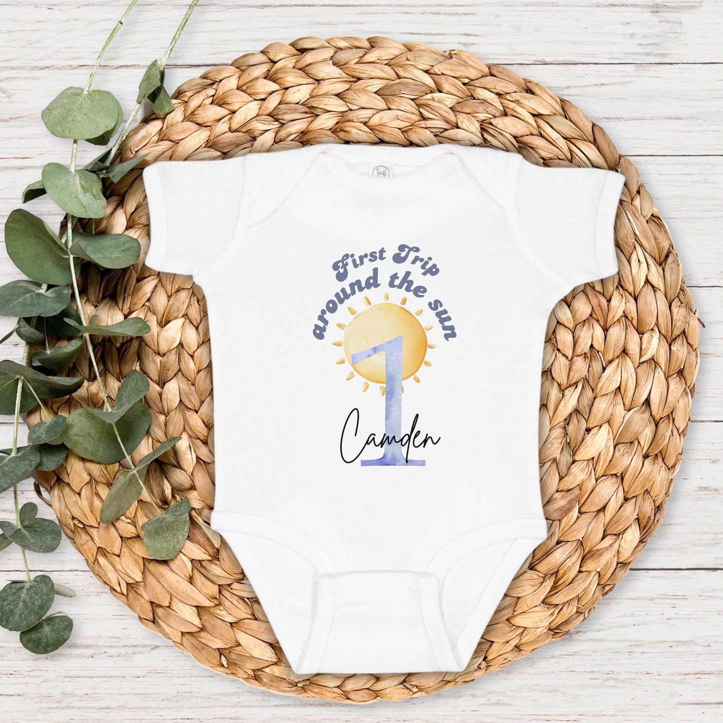 First Trip Around the Sun Birthday Shirt | 1st Trip Around the Sun Baby Boy Birthday Outfit | Sunshine Birthday T-Shirts | Toddler Tee