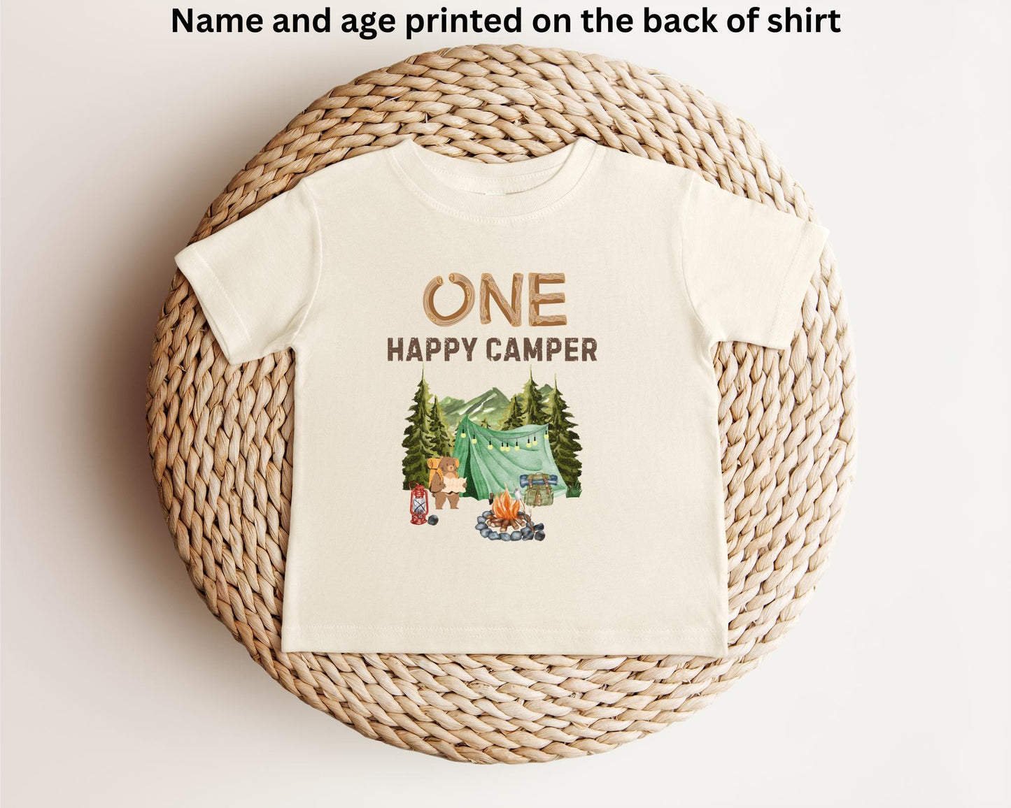 Personalized One Happy Camper First Birthday Shirt | Camping 1st Birthday Outfit | Camping Theme Party | Custom Happy Camper Birthday