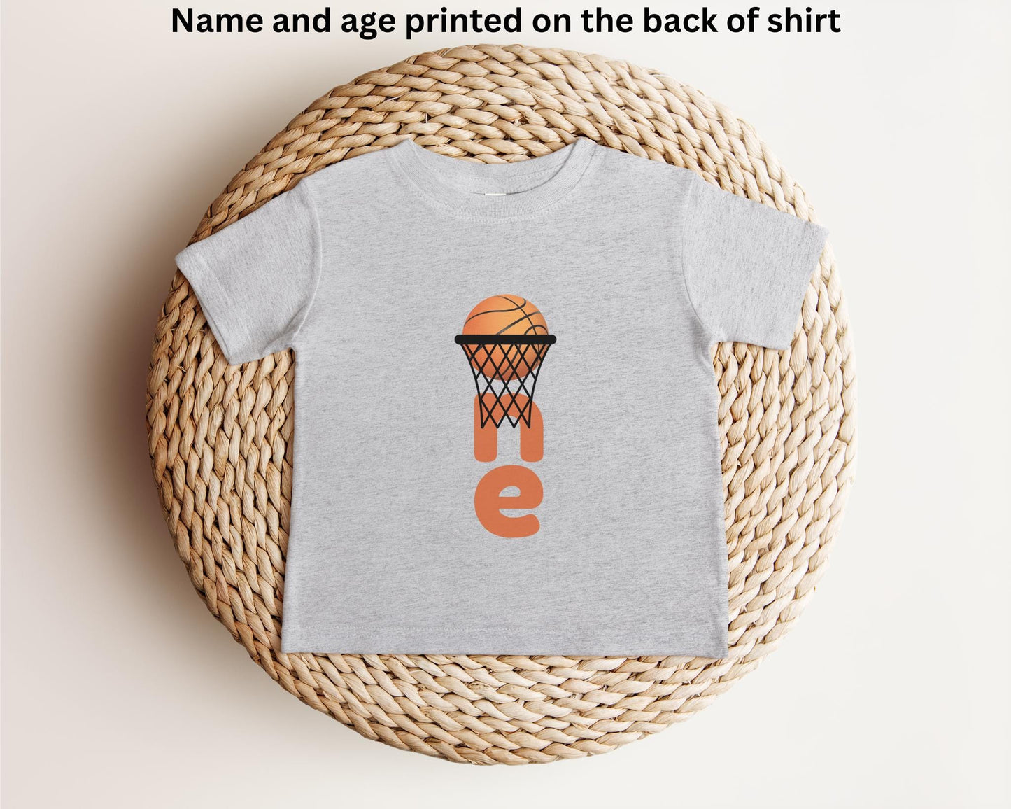Personalized Basketball 1st Birthday Shirt | Boys Girls First Birthday Shirt | Basketball Birthday Party Outfit