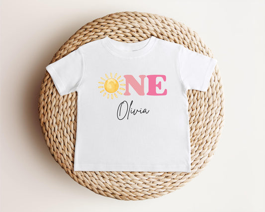 Sunshine First Birthday Shirt: First Trip Around The Sun Outfit for Girl